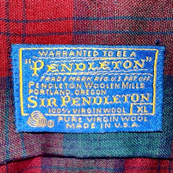 Vintage Authentic Lindsay Tartan Pendleton Checkered Plaid Button Down Wool XL - Picture 4 of 8